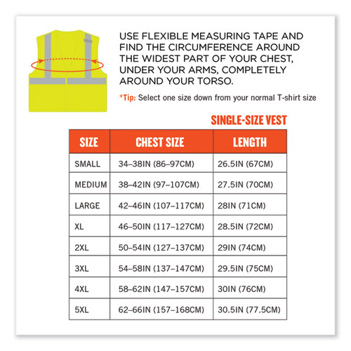 GloWear 8215BA-S Single Size Class 2 Economy Breakaway Mesh Vest, Polyester, X-Large, Lime, Ships in 1-3 Business Days