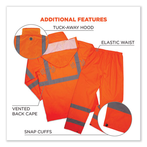 GloWear 8376K Lightweight HV Rain Suit, Large, Orange, Ships in 1-3 Business Days