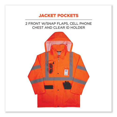 GloWear 8376K Lightweight HV Rain Suit, 2X-Large, Orange, Ships in 1-3 Business Days