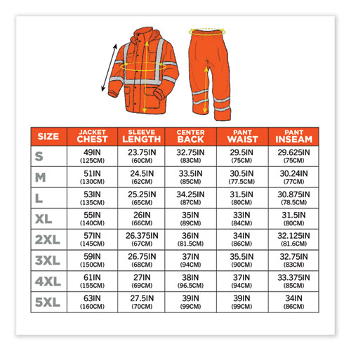 GloWear 8376K Lightweight HV Rain Suit, 2X-Large, Orange