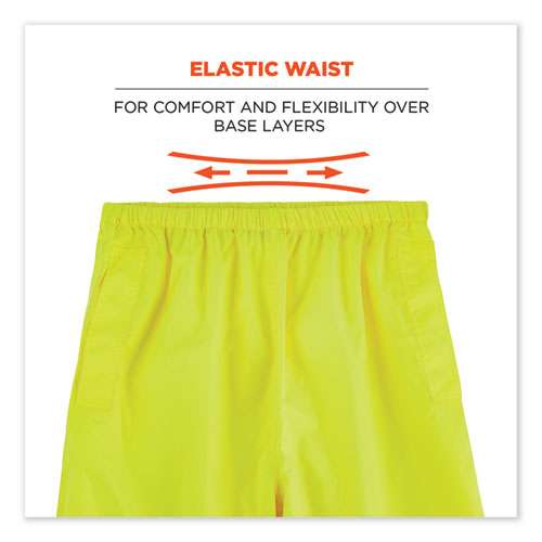 GloWear 8916 Class E Lightweight Hi-Vis Rain Pants, Small, Lime