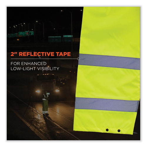 GloWear 8916 Class E Lightweight Hi-Vis Rain Pants, Medium, Lime