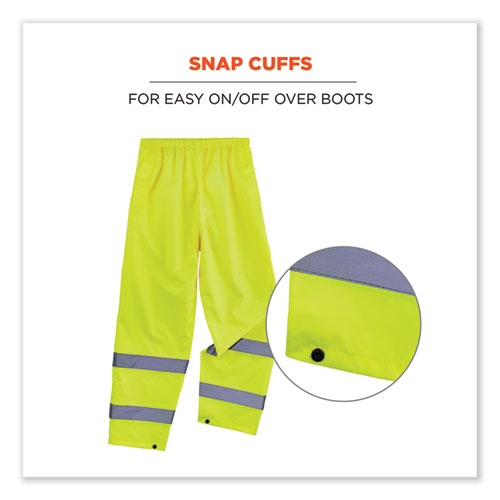 GloWear 8916 Class E Lightweight Hi-Vis Rain Pants, X-Large, Lime, Ships in 1-3 Business Days