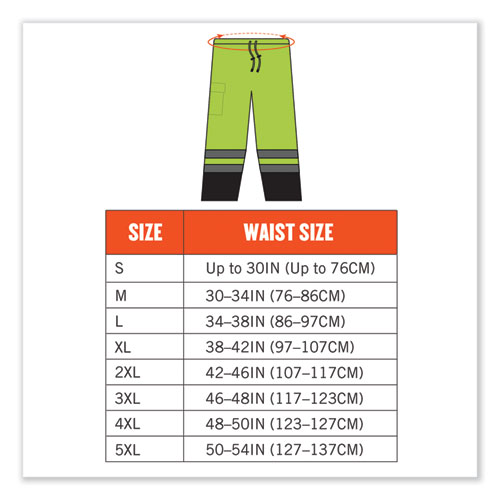 GloWear 8915BK Class E Hi-Vis Rain Pants Black Bottom, X-Large, Lime