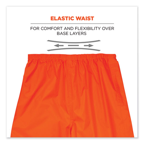 GloWear 8916 Class E Lightweight Hi-Vis Rain Pants, X-Large, Orange