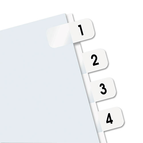Image of Legal Index Tabs, Preprinted Numeric: 1 to 10, 1/12-Cut, White, 0.44" Wide, 104/Pack