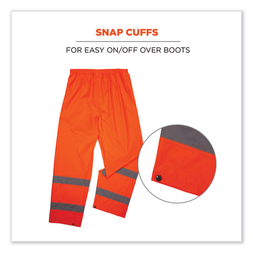 GloWear 8916 Class E Lightweight Hi-Vis Rain Pants, X-Large, Orange