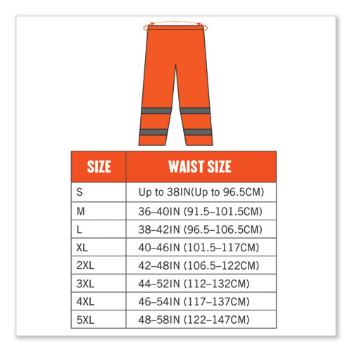 GloWear 8916 Class E Lightweight Hi-Vis Rain Pants, X-Large, Orange