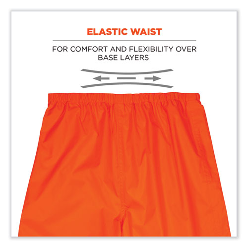 GloWear 8916 Class E Lightweight Hi-Vis Rain Pants, 4X-Large, Orange