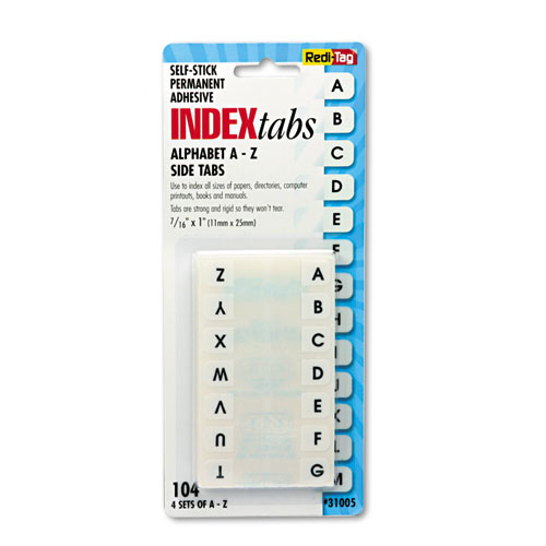Image of Legal Index Tabs, Preprinted Alpha: A to Z, 1/12-Cut, White, 0.44" Wide, 104/Pack