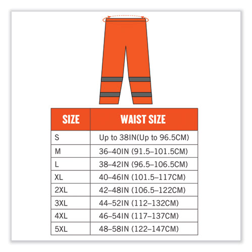 GloWear 8916 Class E Lightweight Hi-Vis Rain Pants, 5X-Large, Orange