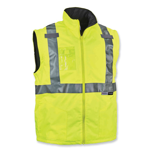 GloWear 8287 Class 2 Hi-Vis Jacket with Removable Sleeves, X-Large, Lime, Ships in 1-3 Business Days