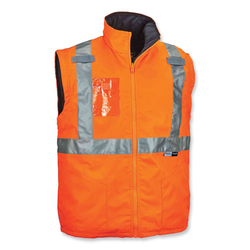 GloWear 8287 Class 2 Hi-Vis Jacket with Removable Sleeves, X-Large, Orange, Ships in 1-3 Business Days