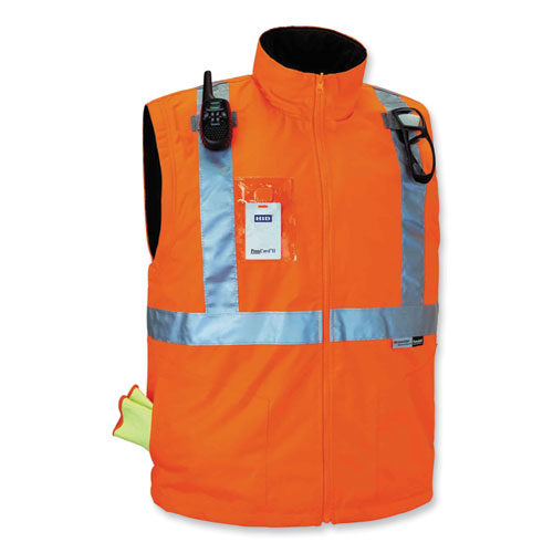 GloWear 8287 Class 2 Hi-Vis Jacket with Removable Sleeves, X-Large, Orange, Ships in 1-3 Business Days