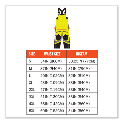 GloWear 8928 Class E Hi-Vis Insulated Bibs, X-Large, Lime, Ships in 1-3 Business Days