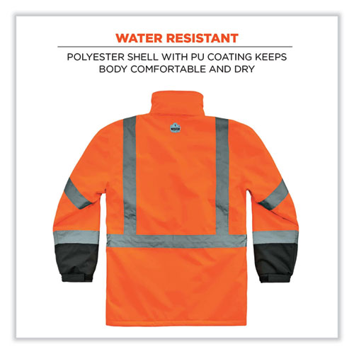 GloWear 8384 Class 3 Hi-Vis Quilted Thermal Parka, X-Large, Orange, Ships in 1-3 Business Days