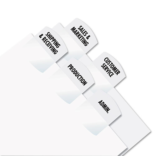 Image of Laser Printable Index Tabs, 1/5-Cut, White, 1.13" Wide, 375/Pack