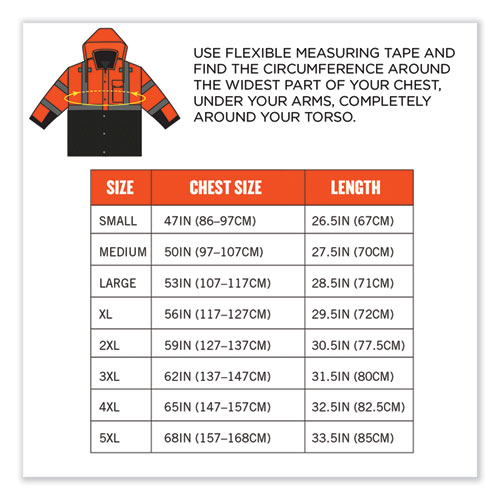 GloWear 8381 Class 3 Hi-Vis 4-in-1 Quilted Bomber Jacket, Orange, X-Large, Ships in 1-3 Business Days