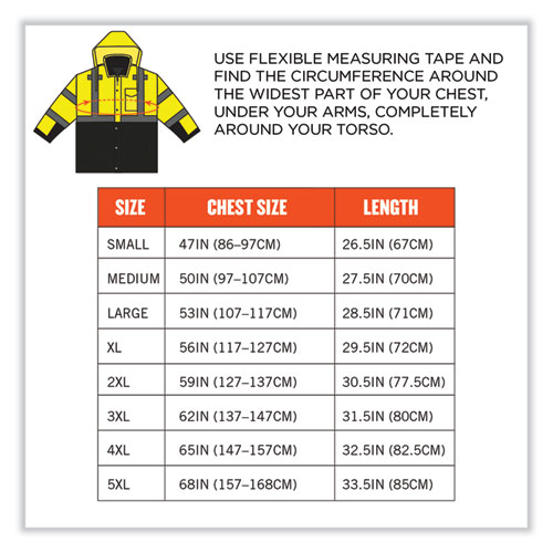 GloWear 8381 Class 3 Hi-Vis 4-in-1 Quilted Bomber Jacket, Lime, 4X-Large, Ships in 1-3 Business Days