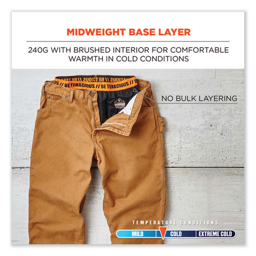 N-Ferno 6480 Midweight Base Layer Pants - 240 g, 2X-Large, Black, Ships in 1-3 Business Days