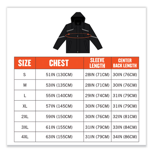 N-Ferno 6466 Thermal Jacket with 500D Nylon Shell, X-Large, Black, Ships in 1-3 Business Days