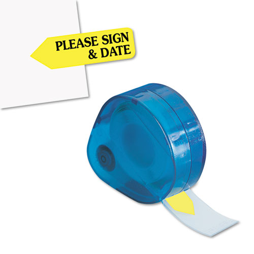 Redi-Tag® Arrow Message Page Flags in Dispenser, "Please Sign and Date", Yellow, 120 Flags