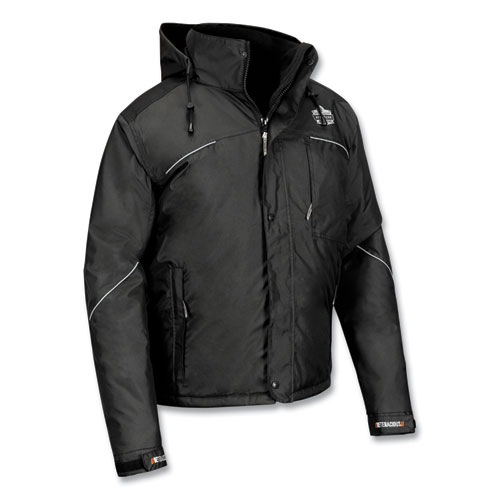 ergodyne® N-Ferno 6467 Winter Work Jacket with 300D Polyester Shell, Small, Black, Ships in 1-3 Business Days