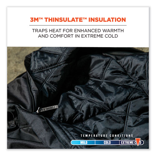 N-Ferno 6471 Thermal Bibs with 500D Nylon Shell, 3X-Large, Black, Ships in 1-3 Business Days