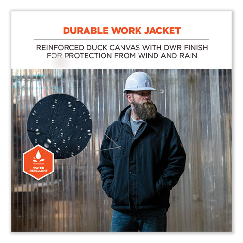N-Ferno 6468 Duck Canvas Work Jacket, Large, Black, Ships in 1-3 Business Days