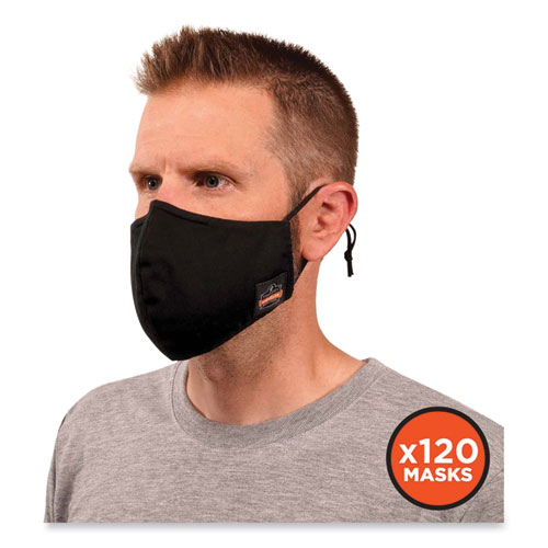 Skullerz 8800 Contoured Face Mask, Large/X-Large, Black, 120/Carton, Ships in 1-3 Business Days