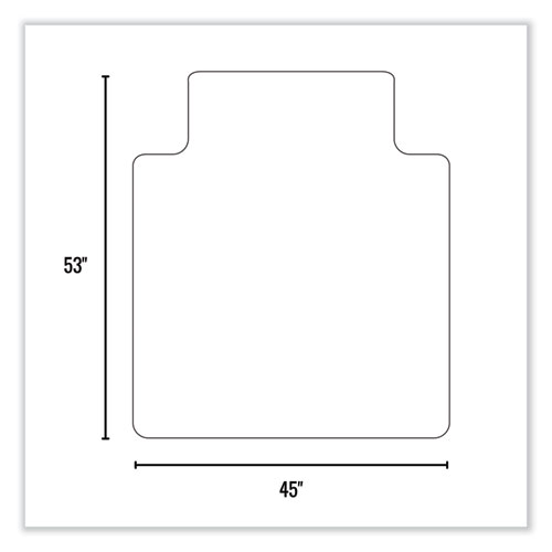 EverLife Chair Mat for Extra High Pile Carpet wih Lip, 45 x 53, Clear