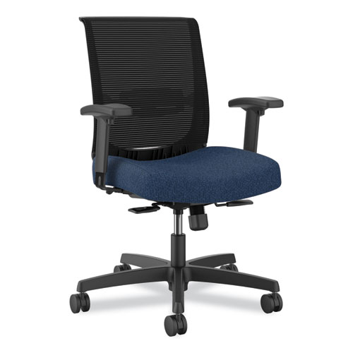 Image of Convergence Mid-Back Task Chair, Up to 275lb, 16.5" to 21" Seat Ht, Navy Seat, Black Back/Frame, Ships in 7-10 Bus Days