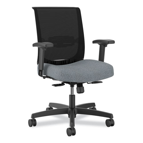Image of Convergence Mid-Back Task Chair, Up to 275 lb, 16.5" to 21" Seat Ht, Basalt Seat, Black Back/Frame, Ships in 7-10 Bus Days