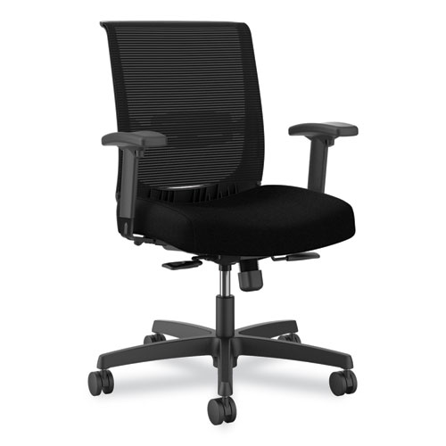 Convergence Mid-Back Task Chair, Swivel-Tilt, Up to 275lb, 16.5" to 21" Seat Ht, Black Seat/Back/Frame,Ships in 7-10 Bus Days