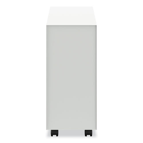 Fuse Mobile Slim Pedestal File, Left/Right, 2-Drawers: Box/File, Letter, Designer White, 10 x 23.25 x 21