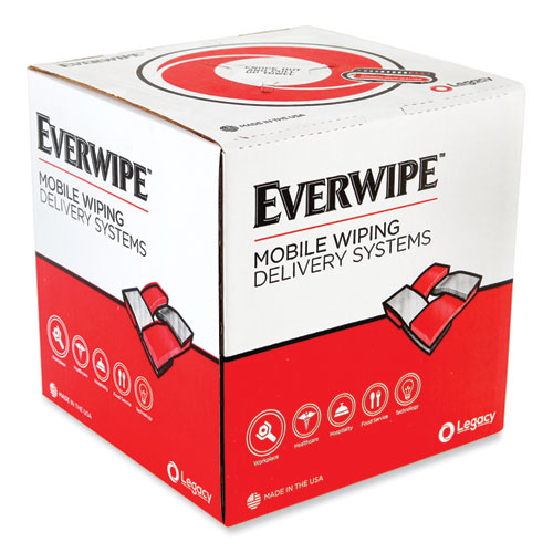 Image of Everwipe™ Heavyweight Blue Wiper, 1-Ply, 9 X 12, Unscented, Blue, 200/Roll, 4 Rolls/Carton