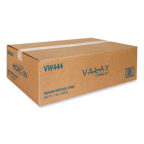 Image of Morcon Tissue Valay Proprietary Roll Towels, 1-Ply, 7" X 800 Ft, White, 6 Rolls/Carton