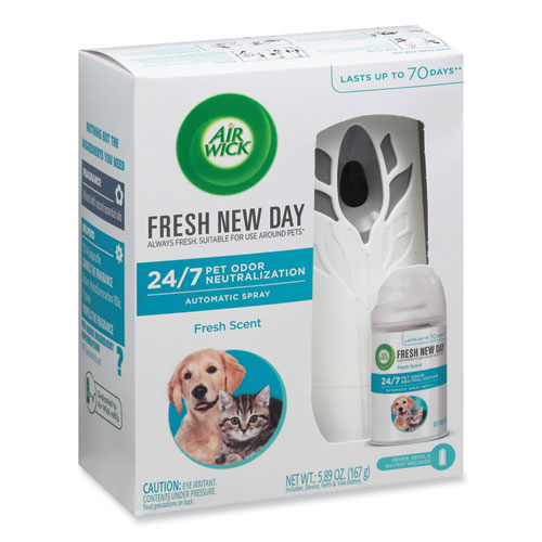 Image of Air Wick® Pet Odor Neutralization Automatic Spray Starter Kit, 6 X 2.25 X 7.75, White/Gray, 4/Carton