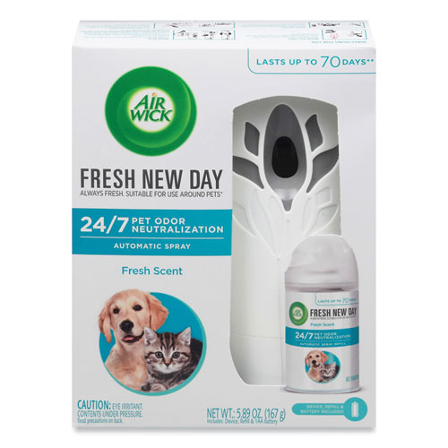 Air Wick® Pet Odor Neutralization Automatic Spray Starter Kit, 6 x 2.25 x 7.75, White/Gray, 4/Carton