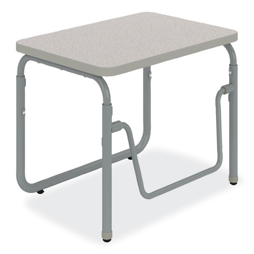 Image of Safco® Alphabetter 2.0 Height-Adjust Student Desk W/Pendulum Bar, 27.75 X 19.75 X 22 To 30, Pebble Gray, Ships In 1-3 Business Days