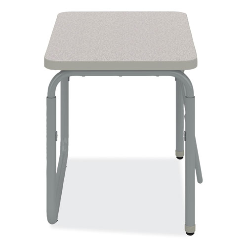 Image of Safco® Alphabetter 2.0 Height-Adjust Student Desk W/Pendulum Bar, 27.75 X 19.75 X 22 To 30, Pebble Gray, Ships In 1-3 Business Days