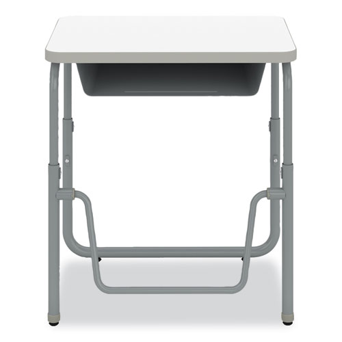 Image of Safco® Alphabetter 2.0 Height-Adjust Student Desk With Pendulum Bar, 27.75 X 19.75 X 22 To 30, Dry Erase, Ships In 1-3 Business Days