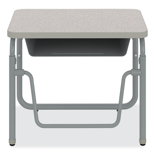 AlphaBetter 2.0 Height-Adjustable Student Desk with Pendulum Bar, 27.75" x 19.75" x 22" to 30", Pebble Gray