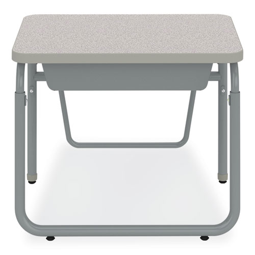 AlphaBetter 2.0 Height-Adjustable Student Desk with Pendulum Bar, 27.75" x 19.75" x 22" to 30", Pebble Gray