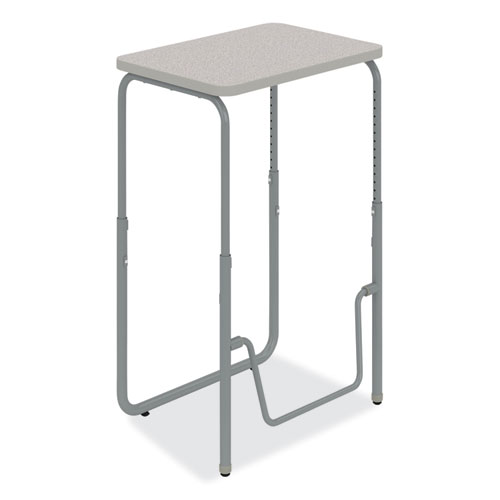 Safco® Alphabetter 2.0 Height-Adjustable Student Desk With Pendulum Bar, 27.75" X 19.75" X 29" To 43", Pebble Gray
