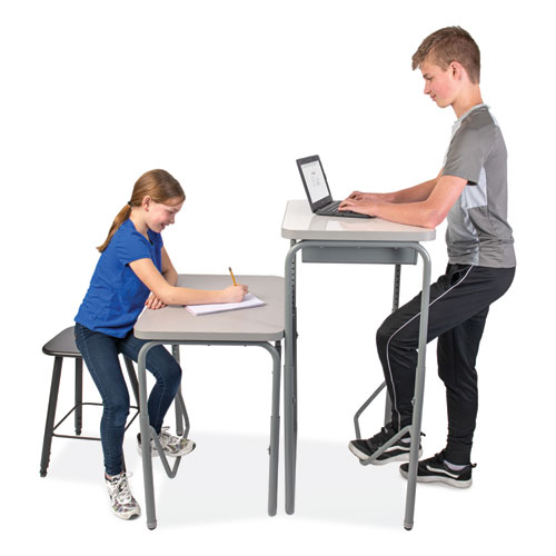 Image of Safco® Alphabetter 2.0 Height-Adjust Student Desk With Pendulum Bar, 27.75 X 19.75 X 29 To 43, Dry Erase, Ships In 1-3 Business Days