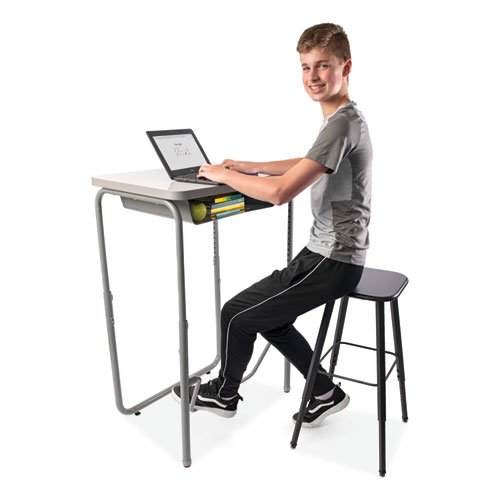 Image of Safco® Alphabetter 2.0 Height-Adjust Student Desk With Pendulum Bar, 27.75 X 19.75 X 29 To 43, Dry Erase, Ships In 1-3 Business Days