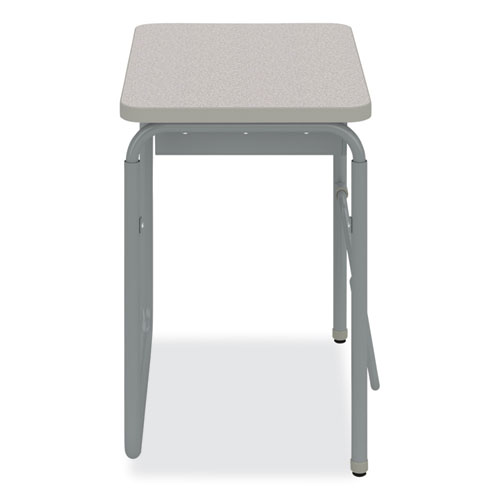 Image of Safco® Alphabetter 2.0 Height-Adjust Student Desk W/Pendulum Bar, 27.75 X 19.75 X 29 To 43, Pebble Gray, Ships In 1-3 Business Days