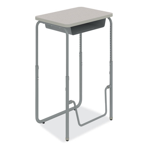 Safco® Alphabetter 2.0 Height-Adjust Student Desk W/Pendulum Bar, 27.75 X 19.75 X 29 To 43, Pebble Gray, Ships In 1-3 Business Days