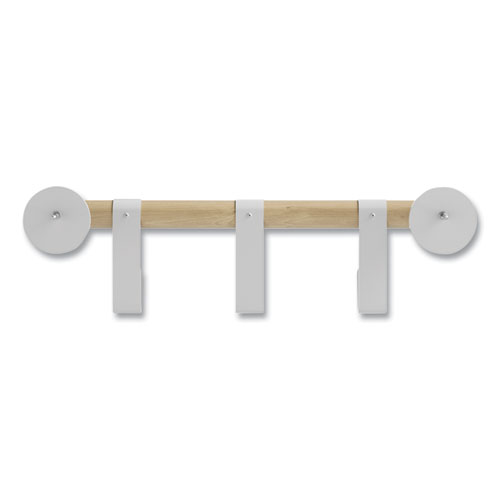 Image of Safco® Resi Coat Wall Rack, 3 Hook, 19.75W X 4.25D X 6H, White, Ships In 1-3 Business Days